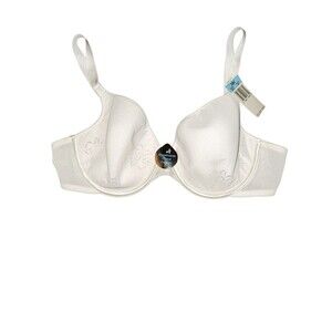 Bali 3551 Cooling Effects Shaping UW Bra Mesh Floral Cut Outs Women's 38C White